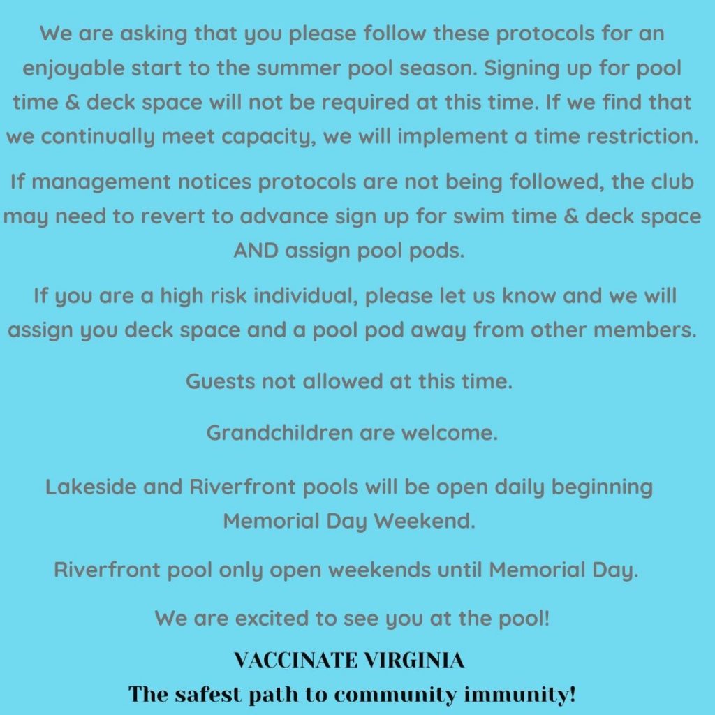 Pool Opens Weekends 2021 Details
