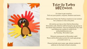 tater the turkey kidz contest 2021