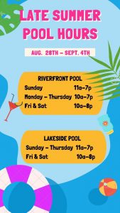 2022 Late Summer Pool Hours