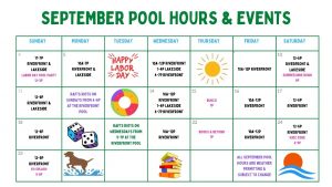 2022 September Pool Hours and Events