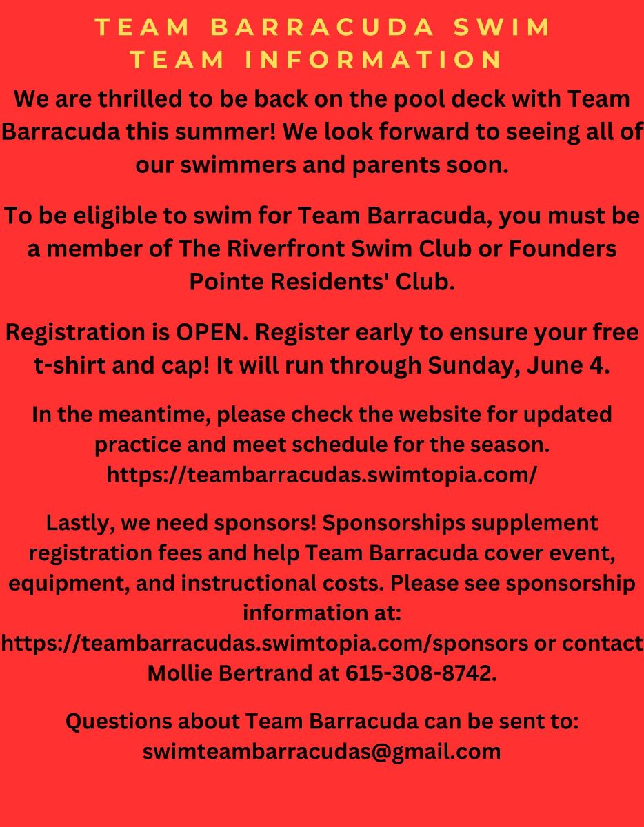Team Barracuda Registration is OPEN 2023