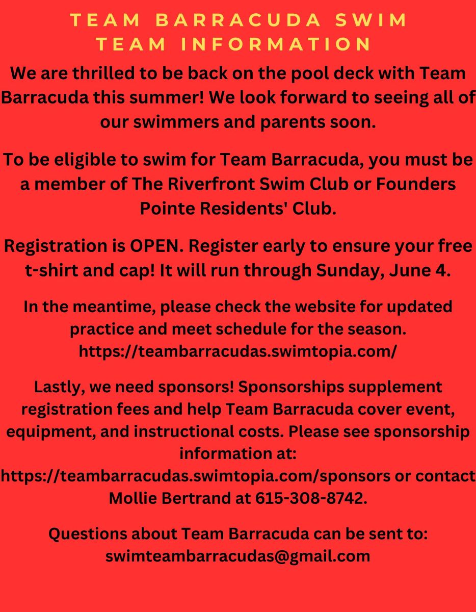Team Barracuda Registration is OPEN 2023