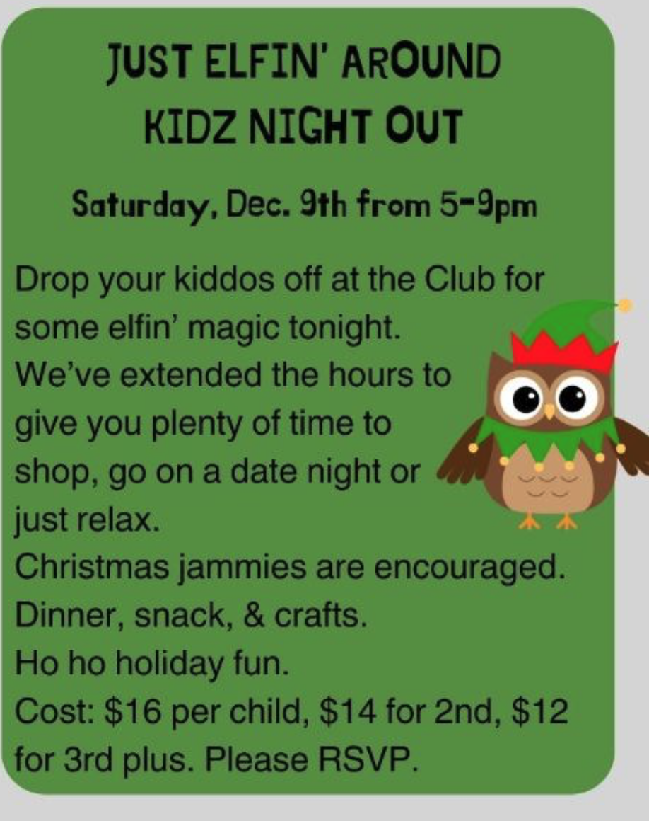 JUST ELFIN AROUND KIDZ NIGHT OUT