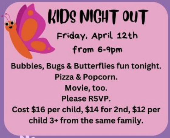 Kidz Night Out April 2024