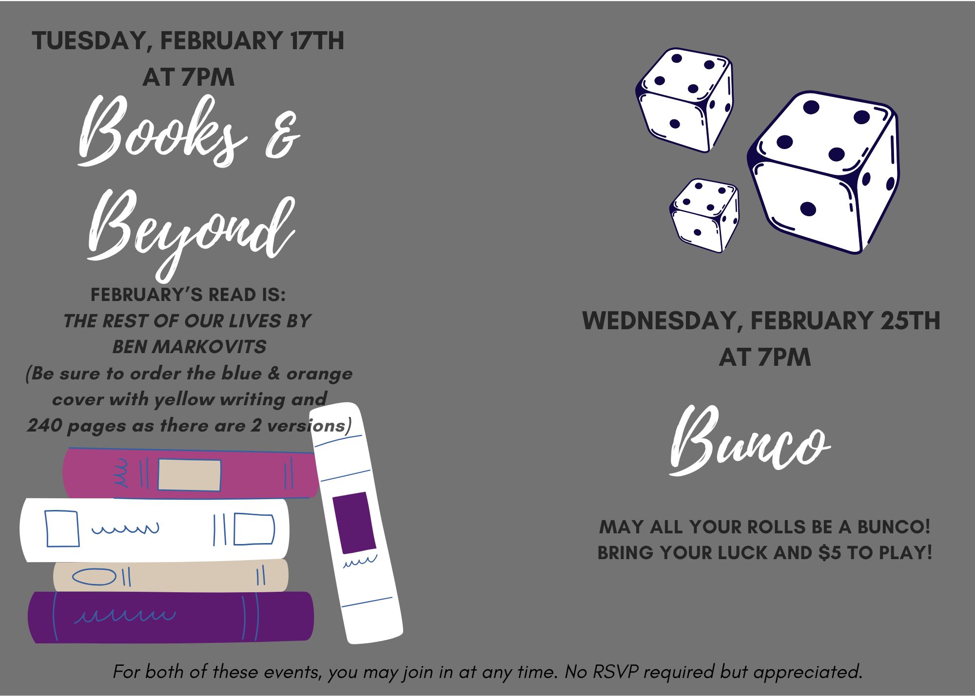 Books and Beyond - Bunco Feb 2026