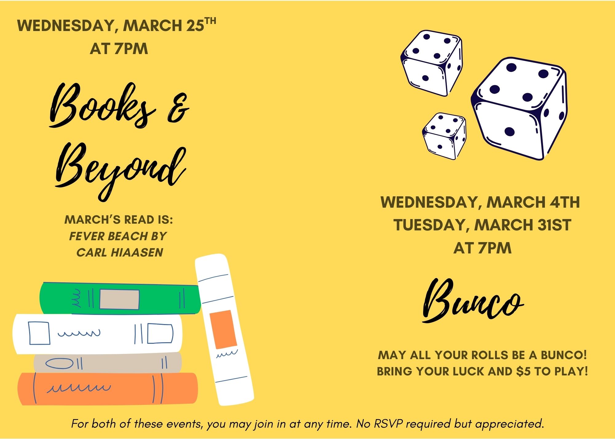 Books and Beyond and Bunco March 2026
