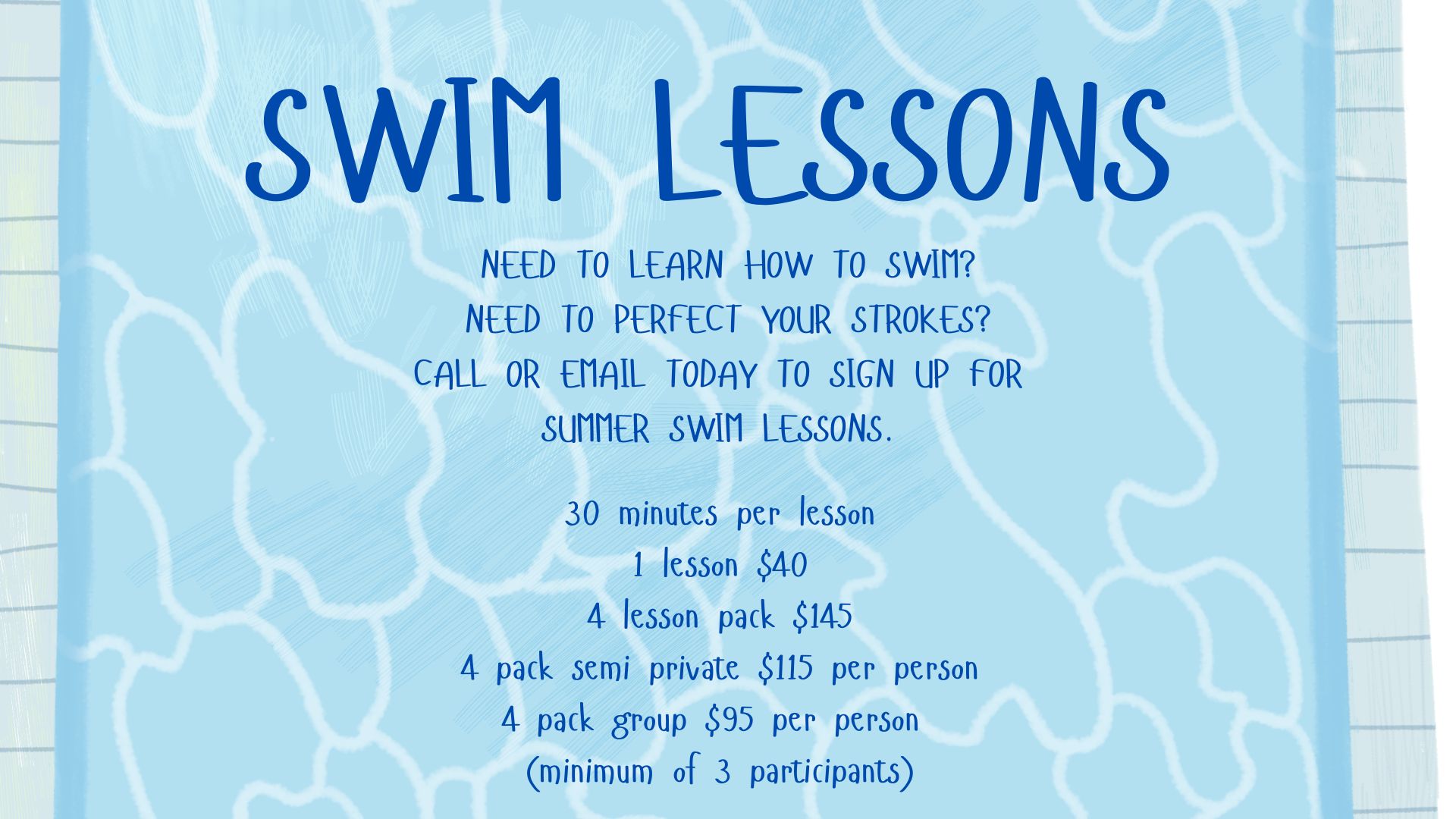 Swim Lesons July 2026