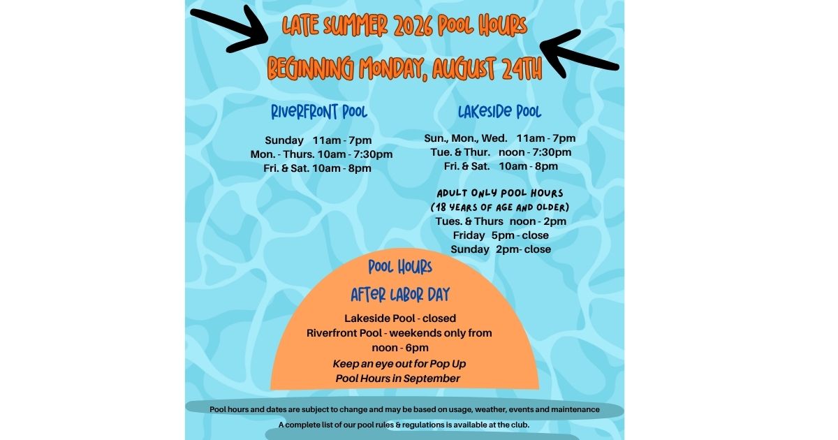 LATE SUMMER 2026 POOL HOUPS