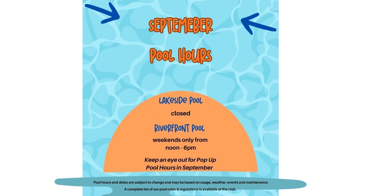 September 2026 Pool Hours